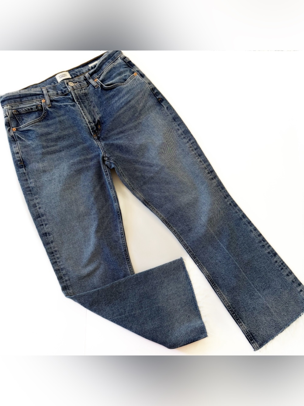 Citizens of Humanity Jeans Womens 28 Isola Mid Rise Kick Crop Raw Hem